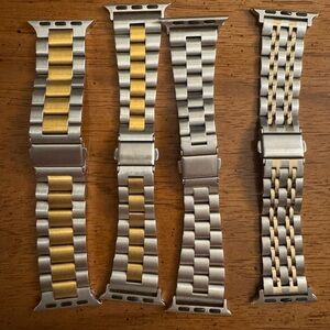 Gold and Silver Metal Watch Bands for Apple Watch